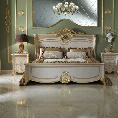 Lit Chambre Lits Lit double Cadre de lit Hôtel Design Rembourrage Mobilier de luxe