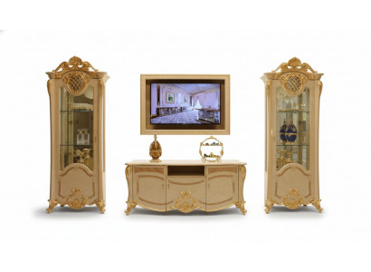 Unité murale de design Buffet 2x Armoire Meuble TV Buffet  bas Buffet 3 pièces. Ensemble vitrine