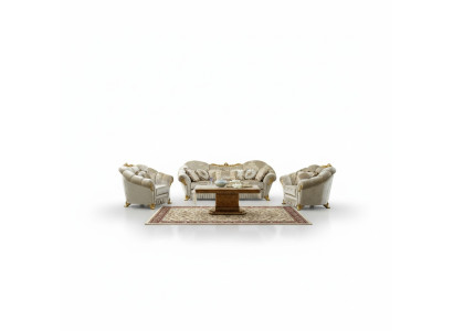 Salle de séjour Canapé en tissu Ensemble de canapé Ensemble 3 + 1 + 1 Siège de canapé en tissu Italie