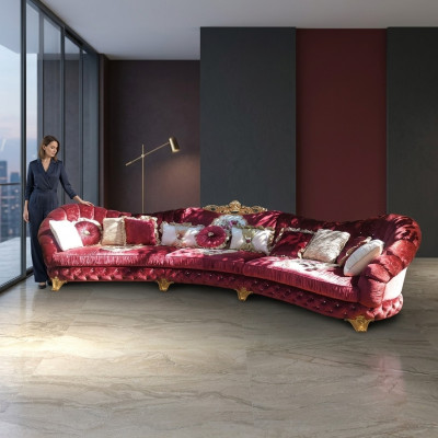 Canapé d'angle design Canapé d'angle Canapé rond en velours Canapé d'angle Italie