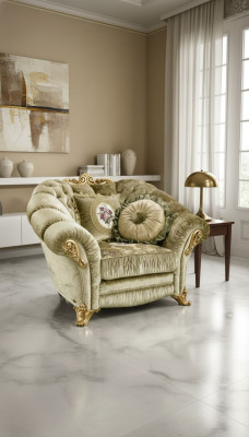 Chaise de luxe en tissu pour cocktail Relax Lounge Club Chairs Design Fauteuil Beige
