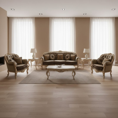 Canapé Canapé Tapisserie textile Siège 3+1+1 Place Suite Design Canapés Canapés neufs