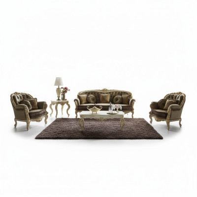 Canapé Canapé Tapisserie textile Siège 3+1+1 Place Suite Design Canapés Canapés neufs