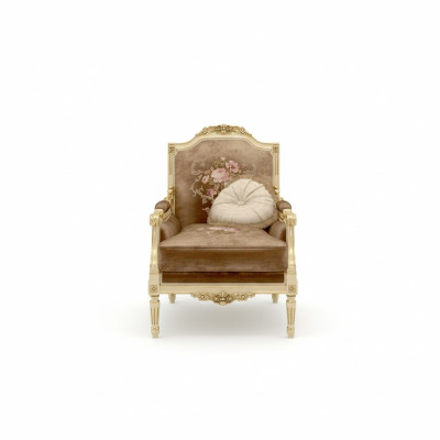 Chaise designer classique en bois avec des détails sculptés
