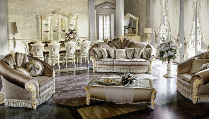 Canapé classique en tissu de designer Suite de canapés 3+1+1 places Canapés en textile