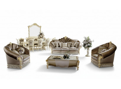 Canapé classique en tissu de designer Suite de canapés 3+1+1 places Canapés en textile
