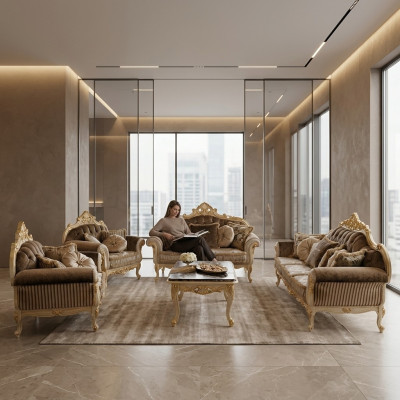 Canapé italien 3 places, canapé en velours rembourré Winchester 230 cm brun mobilier neuf