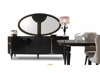 Commode Buffet Mobilier Armoire Ensemble Ensemble 2 pièces Commode Miroir Groupe Bois