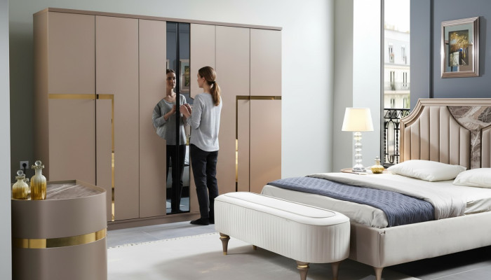 Armoire Armoire de luxe Meubles de chambre Style italien Armoires en bois