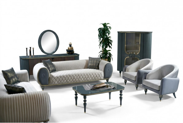 Canapés design Rembourrage Tissu Canapés Relax Moderne Ensemble de canapé 3+1+1 places