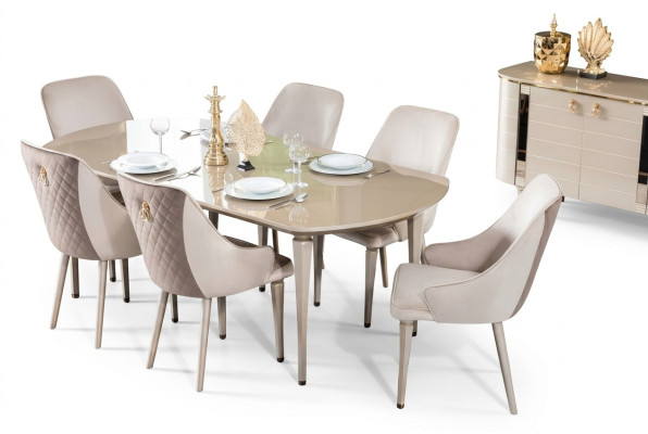 Meubles Salle à manger Tables Ameublement Table à manger de luxe Table en bois massif Tables à manger