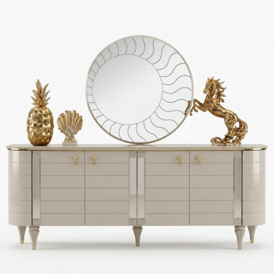 Coffre de bois Commode Buffet Armoire Ensemble de meubles Suite Ensemble de 2 commodes Groupe de miroir
