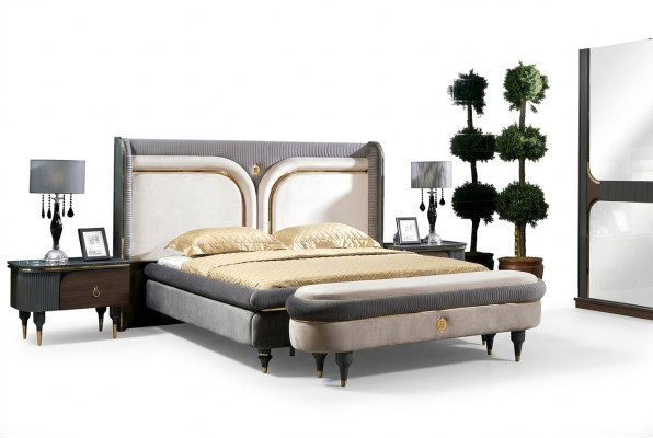 Cadre de lit de luxe Lits Cadre de lit double Design Mobilier Lit Mariage Hôtel Moderne