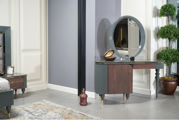 Conception de meubles de chambre 2 pièces table de toilette table cosmétique miroir de table de toilette