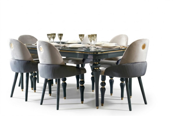 Ensemble de salle à manger Chaise en velours Textile Lehn 6x Chaises Groupe Set Salon Bois Authentique
