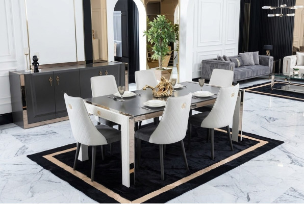 Mobilier en bois massif de table en Italie Tables de salle à manger Mobilier Table à manger Luxe