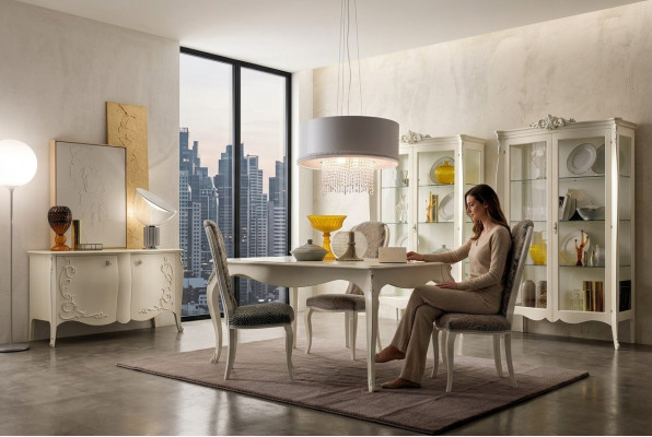 Suite Set Table 4x Chairs Chair Display case Set Chest of drawers Dining set 8pcs. Dining room  Suite Ensemble Table 4 chaises Chaise Vitrine Ensemble Commode Ensemble Salle à manger 8 pièces. Salle à manger