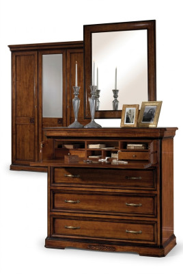 Commode Miroir Moderne Commodes en bois Design 2 pièces Ensemble de chambre à coucher nouvel