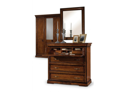 Commode Miroir Moderne Commodes en bois Design 2 pièces Ensemble de chambre à coucher nouvel