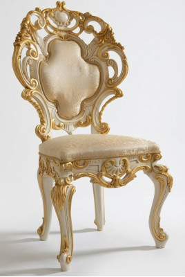 Chaises de salle à manger en bois Chaise de luxe Fauteuil blanc Chaises Salon Mobilier Baroque neuf