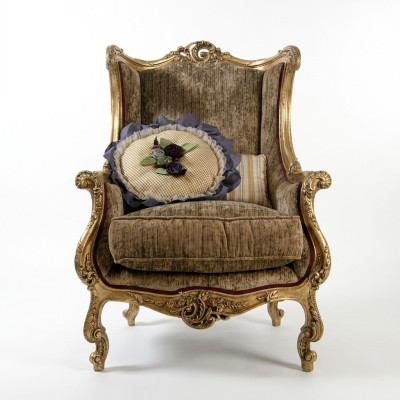 Fauteuil Bibliothèque Fauteuil Cabriolet Tapisserie Mobilier Italien Chaises de Luxe Neuf
