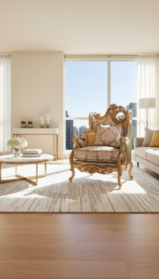 Fauteuil Canapé Affiche en Tissu Classique de Luxe Classique 1 Place Meuble