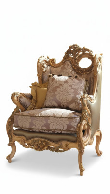 Fauteuil Canapé Affiche en Tissu Classique de Luxe Classique 1 Place Meuble