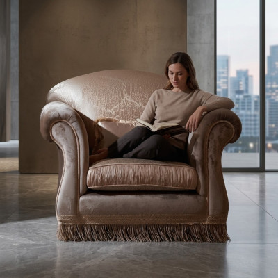 Fauteuil Canapé Canapé 1 Place Canapés Designer Club Art Déco Tapisserie TV Salon