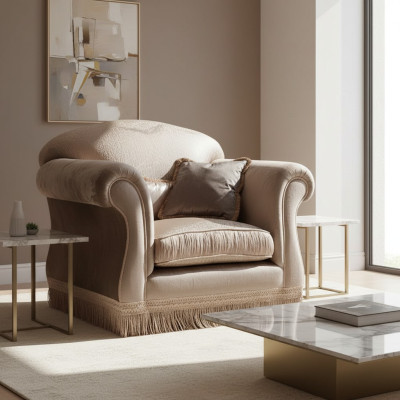 Fauteuil Canapé Canapé 1 Place Canapés Designer Club Art Déco Tapisserie TV Salon
