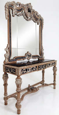 Miroir mural style maison de campagne console coiffeuse avec miroir table console marron