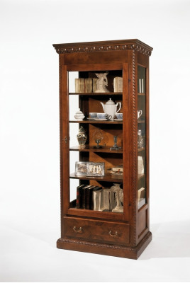 Meubles Vitrine en bois massif Vitrine en verre Armoire en bois massif Bahut Vitrine Salon