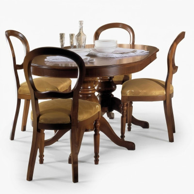 Table Table en bois Baroque Rococo Salle à manger Royal Table à manger Classique r.