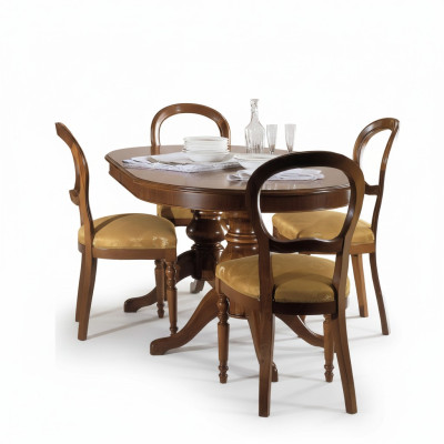 Groupe de meubles de salle à manger Italie Ensemble de meubles Suite Table à manger 5 pièces 4 chaises de luxe