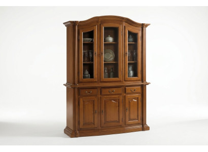 Vitrine en bois massif Meuble de salle de séjour Buffet Vitrines en bois massif Armoire en verre