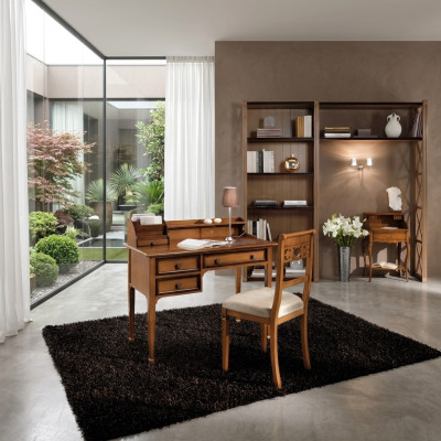 Table en bois Chaise Tables 2pcs Ameublement Bois massif Bureau Fauteuil Table