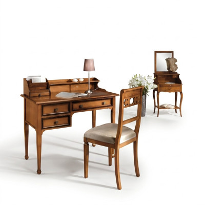 Table en bois Chaise Tables 2pcs Ameublement Bois massif Bureau Fauteuil Table