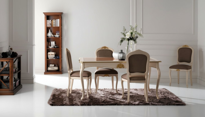 Table en bois massif de style baroque antique classique Table en bois massif
