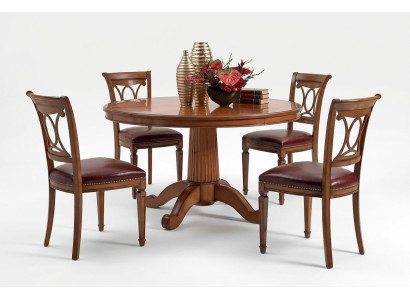 Suite de 4 chaises design Art Deco avec rembourrage neuf, siège en bois, ensemble de chaises de salle à manger.