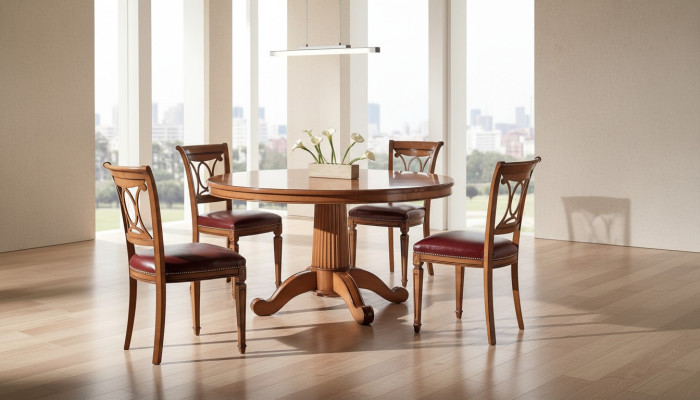 Tables rondes Mobilier Table à manger de style antique Tables à manger italiennes Tables en bois