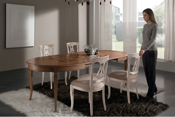 Mobilier Tables Table en bois massif Table de salle à manger de luxe Design italien Meubles Italie