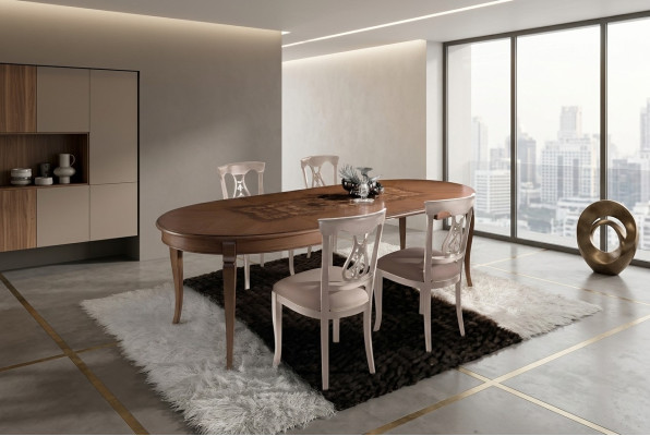 Mobilier Tables Table en bois massif Table de salle à manger de luxe Design italien Meubles Italie