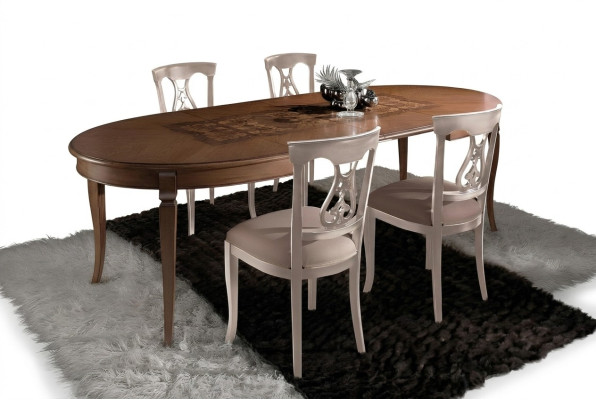 Mobilier Tables Table en bois massif Table de salle à manger de luxe Design italien Meubles Italie