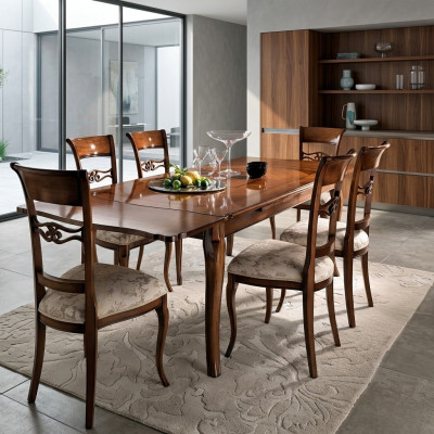 Table moderne Salle à manger design table coulissante en bois naturel Table à manger en bois massif Mobilier