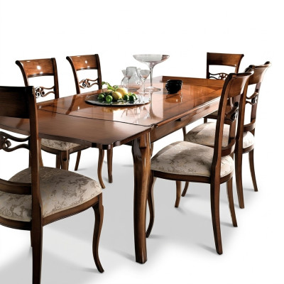 Table moderne Salle à manger design table coulissante en bois naturel Table à manger en bois massif Mobilier