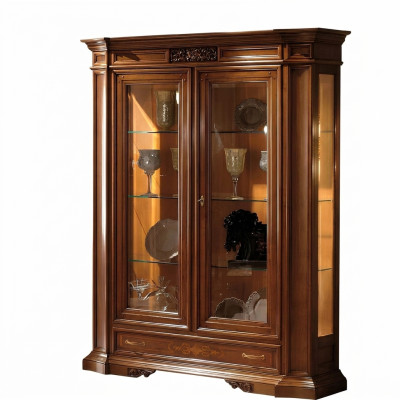 Vitrine bahut vitrines de luxe garde-robe en verre barrière design en bois marron mobilier