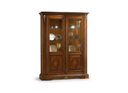 Vitrine 2 portes Armoire en bois Vitrines de salon Vitrines de design Mobilier en verre