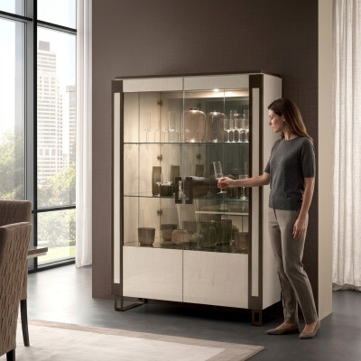 Vitrine à 2 portes Armoire Vitrines Salons Armoires Armoires Design Armoire Mobilier Verre neuf