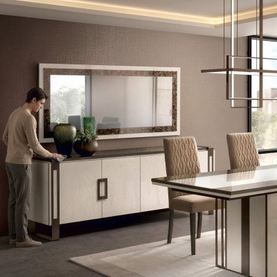Designer Kommode Sideboard Side Lowboard Schrank Wohnzimmerregal Luxusspiegel