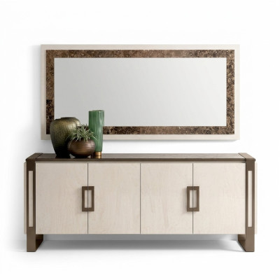 Designer Kommode Sideboard Side Lowboard Schrank Wohnzimmerregal Luxusspiegel