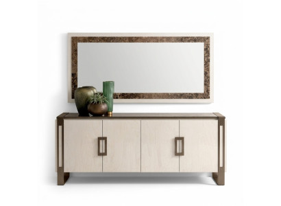 Designer Kommode Sideboard Side Lowboard Schrank Wohnzimmerregal Luxusspiegel